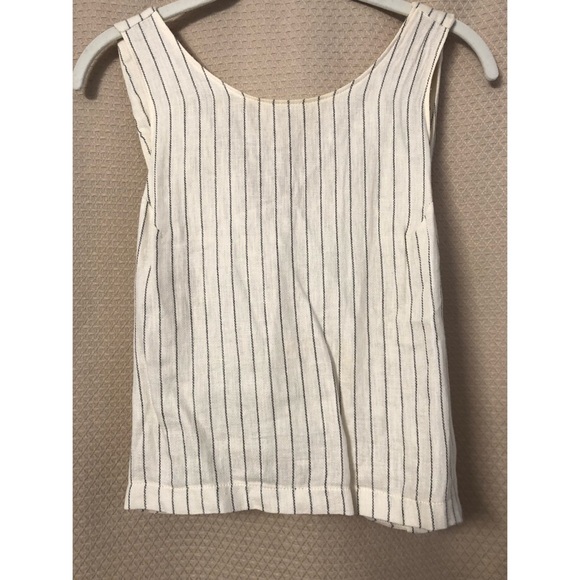 Cream and white linen tank - Picture 2 of 4